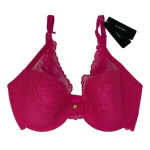 Natori Convertible Bra 32D Blush Lace Cherry Blossom Plunge Underwire MSRP $76